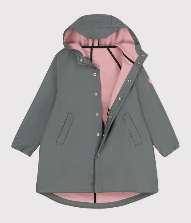 Children's long raincoat in two colours green/pink