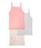 Pack of 3 girl's strap vests . white