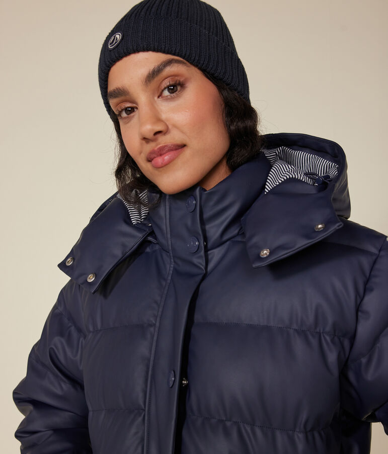 Women's PU puffer jacket blue