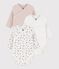 Pack of babies' long-sleeved printed cotton wrapover bodies multicolor