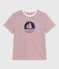 The Straight short-sleeved cotton T-shirt for women MILK red/AMARANTE