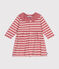 Babies' Long-Sleeved Thick Jersey Dress ROSEWOOD pink/AVALANCHE
