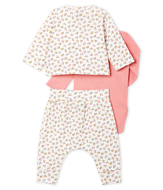 Baby Girls' Ribbed Clothing - 3-piece set MARSHMALLOW white/MULTICO white
