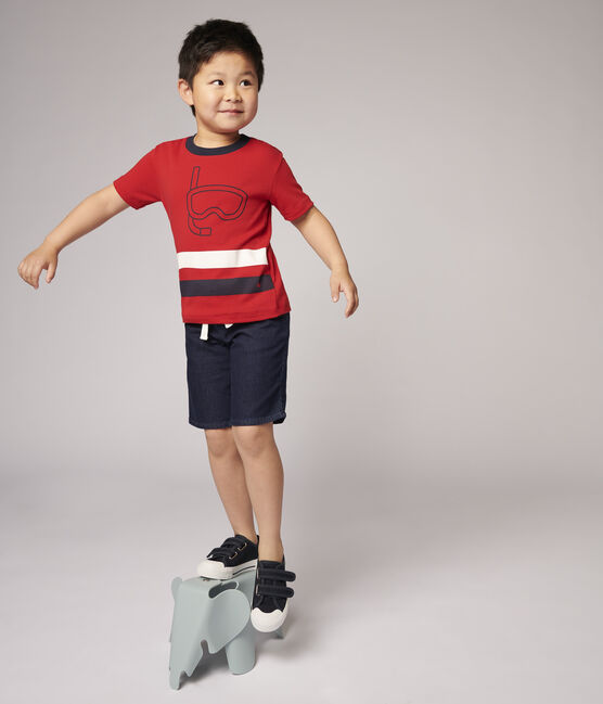 Boys' Short-Sleeved Cotton T-Shirt TERKUIT red