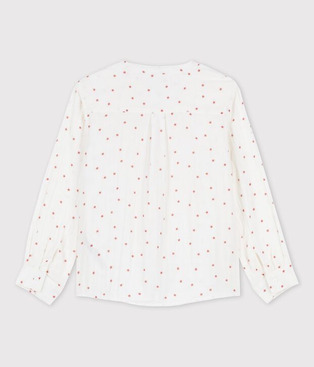 Boys' Printed Cotton Gauze Shirt white/brown