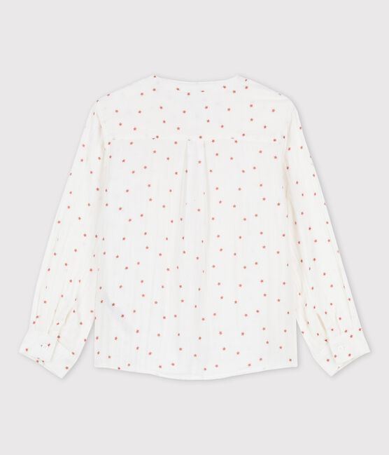 Boys' Printed Cotton Gauze Shirt MARSHMALLOW white/OMBRIE red