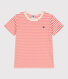 Children's short-sleeved stripy cotton T-shirt