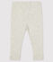 Baby girl's leggings in plain 1x1 rib knit MONTELIMAR CHINE beige