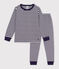 Children's stripy tube knit pyjamas blue/ecru