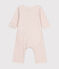 Babies' Footless Cotton Bodyjama MARSHMALLOW /PANTY
