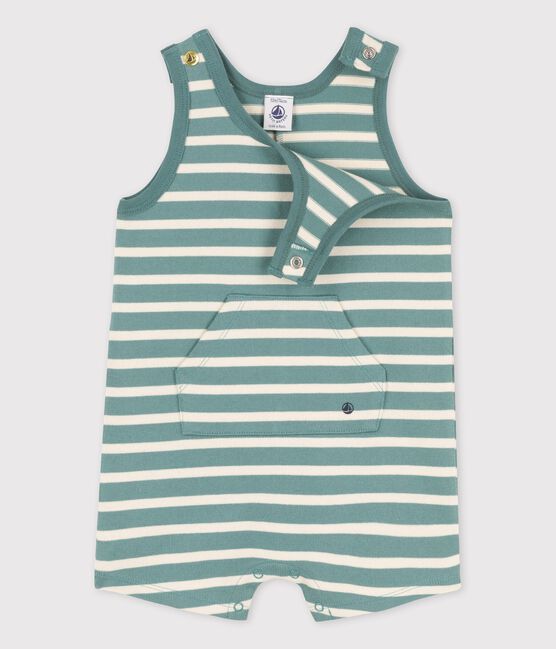 Babies' Thick Jersey Short Playsuit BRUT green/AVALANCHE white