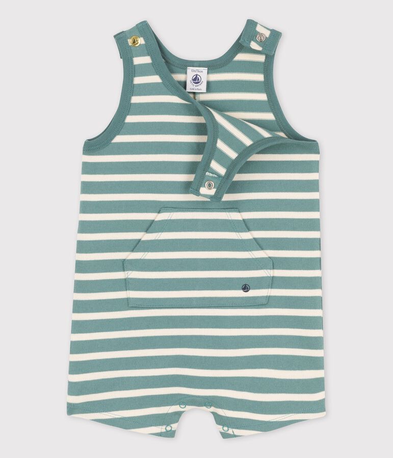 Babies' Thick Jersey Short Playsuit green/ecru