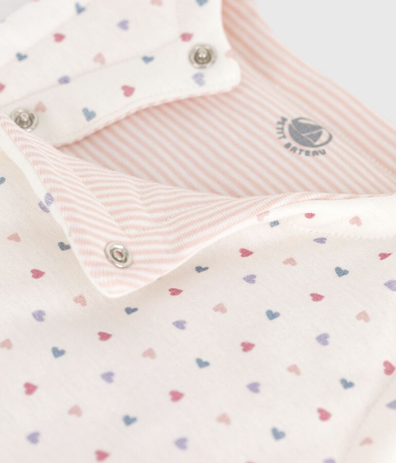 Babies' sleeveless reversible printed cotton cardigan white/multicolor