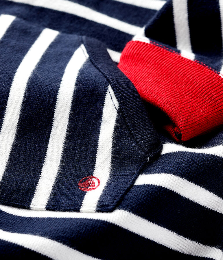 Baby boy's long playsuit SMOKING blue/MARSHMALLOW white