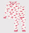 Children's Unisex Snugfit Cotton Pyjamas MARSHMALLOW white/PEPS red