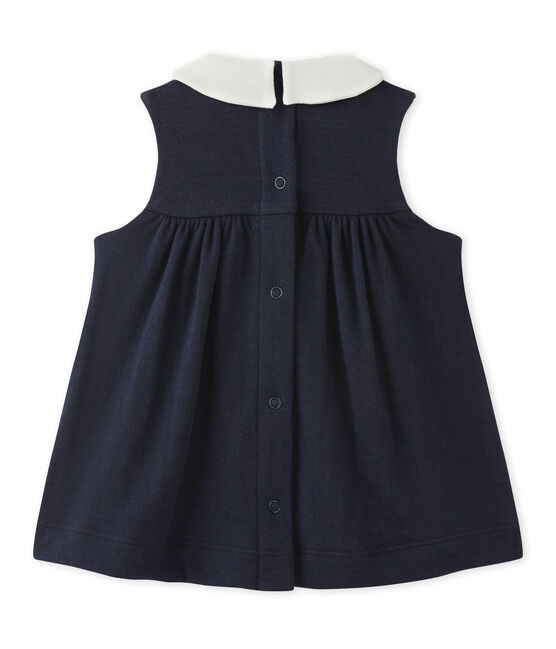 Baby girls' sleeveless dress in tube knit SMOKING blue