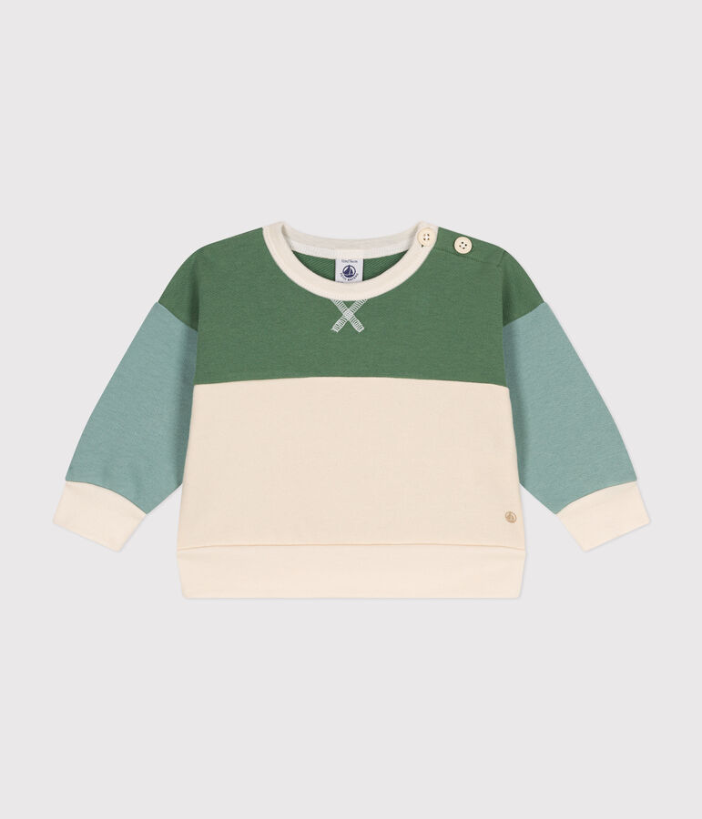 Babies' fleece sweatshirt AVALANCHE white/MULTICO