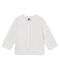 Baby girls' cardigan in quilted tube knit MARSHMALLOW white