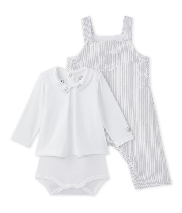 Baby boys' 2-piece set white/beige
