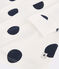 Girls' Dot Pattern Organic Cotton Nightdress MARSHMALLOW white/MEDIEVAL blue
