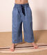 Girls' Light Denim Wide-Leg Trousers