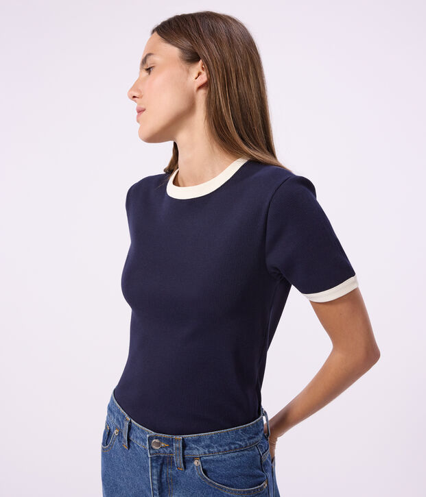 Women's short-sleeved plain cotton T-shirt SMOKING