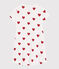 Girls' Heart Patterned Cotton Nightdress MARSHMALLOW white/TERKUIT red