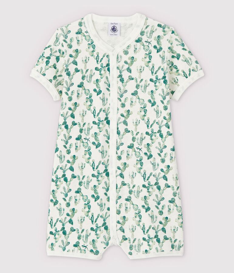 Babies' Cactus Cotton and Linen Blend Playsuit white/multicolor