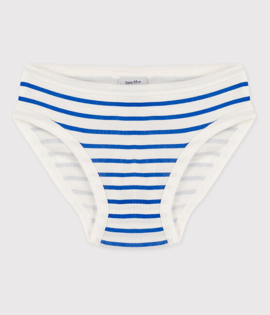 Girls' Cotton Briefs MARSHMALLOW white/RUISSEAU
