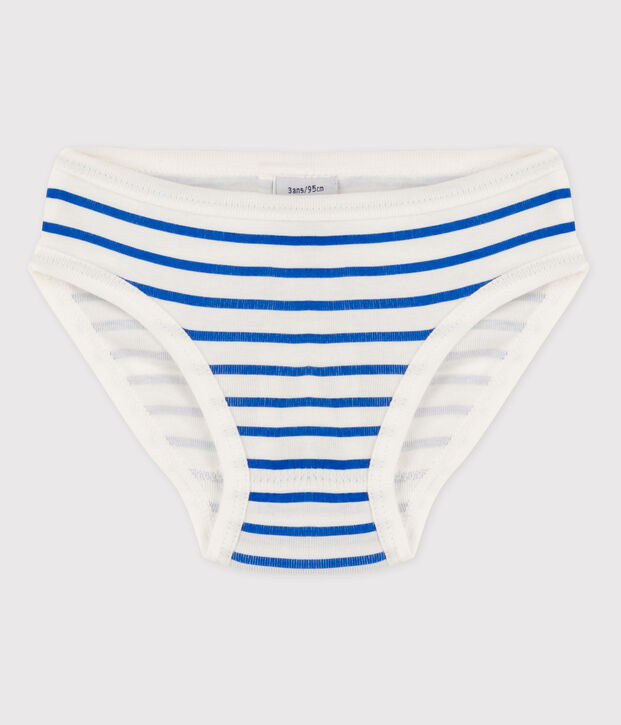 Girls' Cotton Briefs white/blue