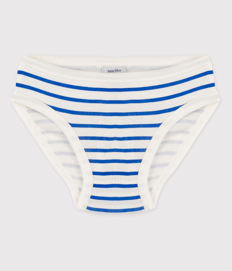 Girls' Cotton Briefs white/blue