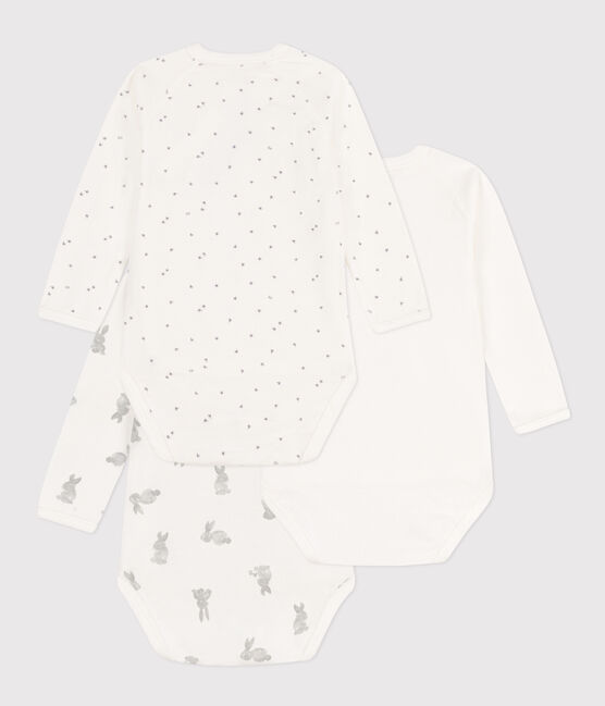 Long-sleeved wrapover rabbit themed cotton bodysuits - Pack of 3 variante 1