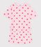 Women's short heart print cotton pyjamas pink/orange