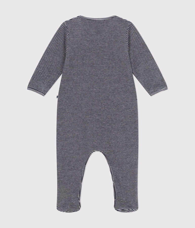 Babies' velour pyjama suit blue/white