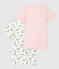 Girls' Short-Sleeved Floral Print Organic Cotton T-Shirts - 2-Pack variante 1