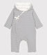 Babies' Hooded Sailor Striped Cotton Jumpsuit