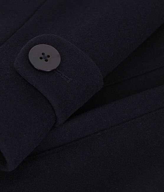 Women's woolen broadcloth pea coat SMOKING blue