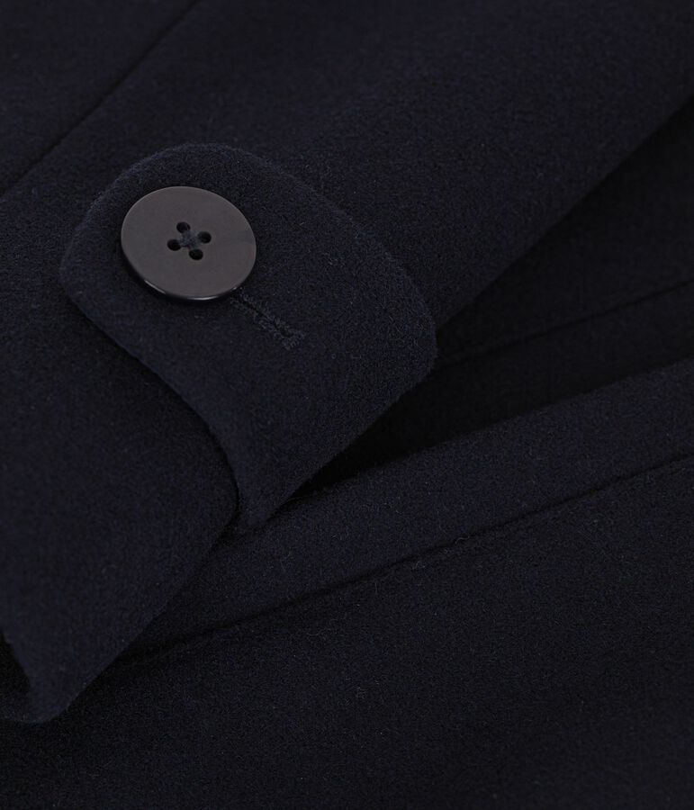 Women's woolen broadcloth pea coat blue