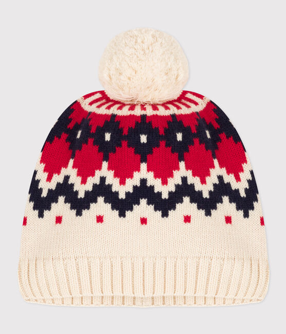 Unisex Patterned Knit Woolly Hat AVALANCHE white/MULTICO