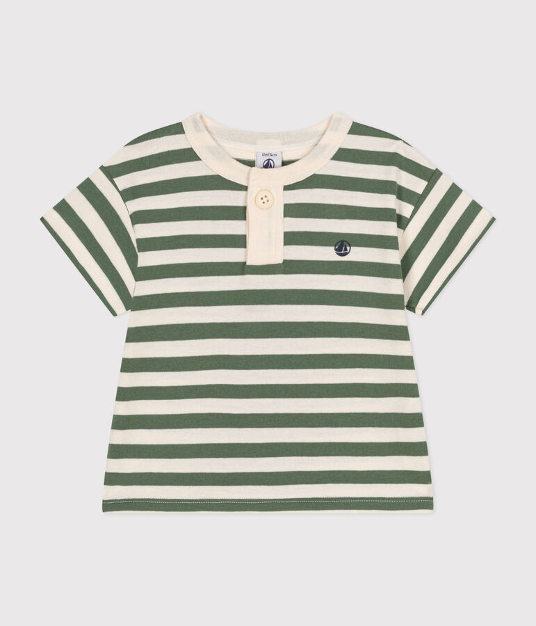 Babies' Short-Sleeved Jersey T-Shirt green/ecru