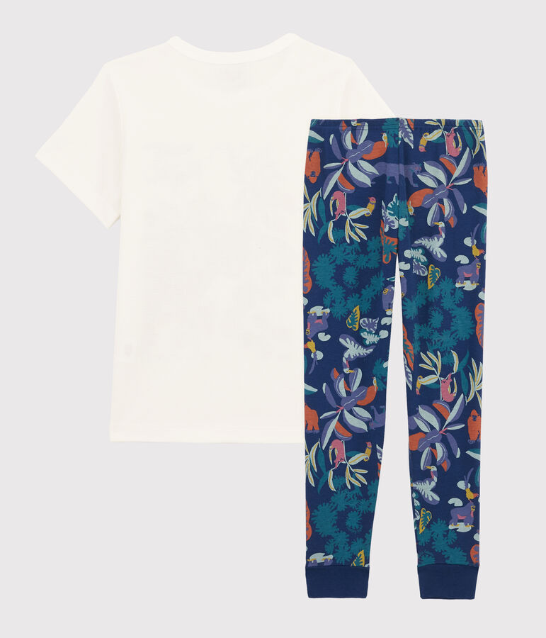 Boys' Jungle Print Ribbed Pyjamas blue/multicolor