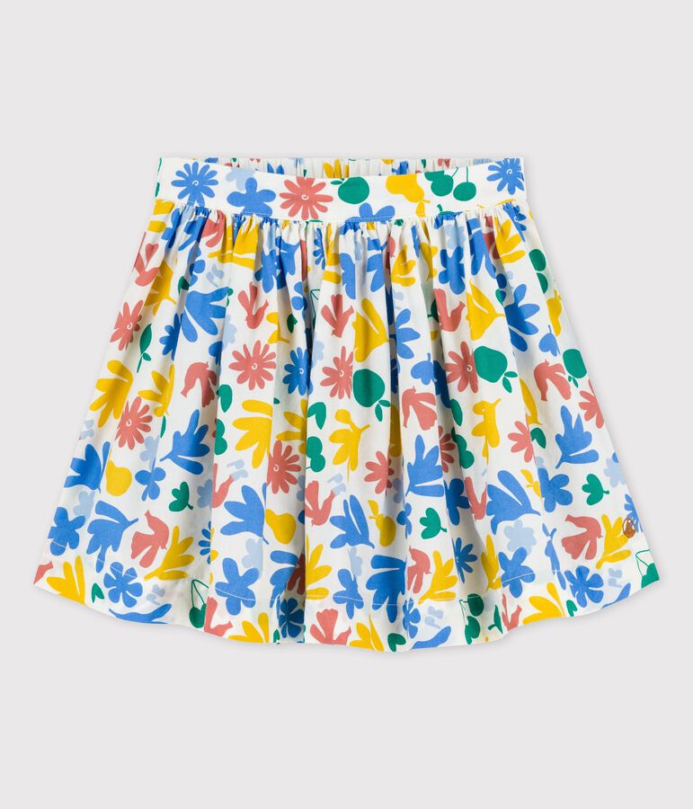Girls' Printed Poplin Skirt MARSHMALLOW white/MULTICO white