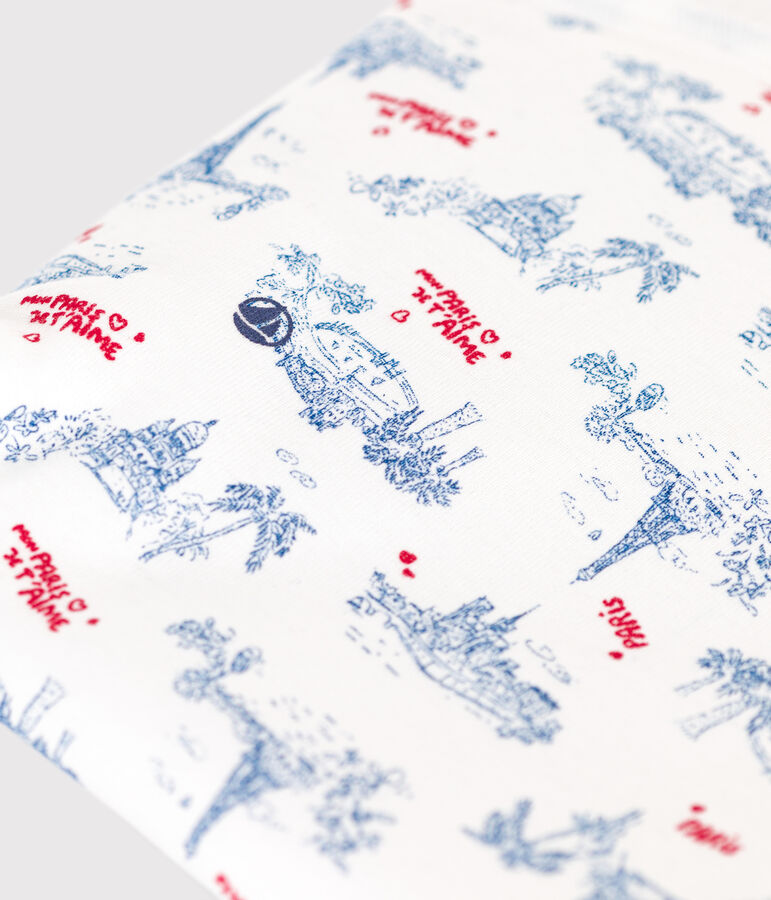 Babies' Paris-themed cotton bag white/multicolor