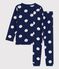 Unisex Spotted Organic Cotton Pyjamas MEDIEVAL blue/MARSHMALLOW white