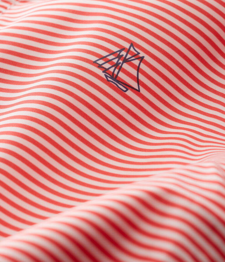 Unisex stripy windbreaker for babies GROSEILLER pink/MARSHMALLOW white