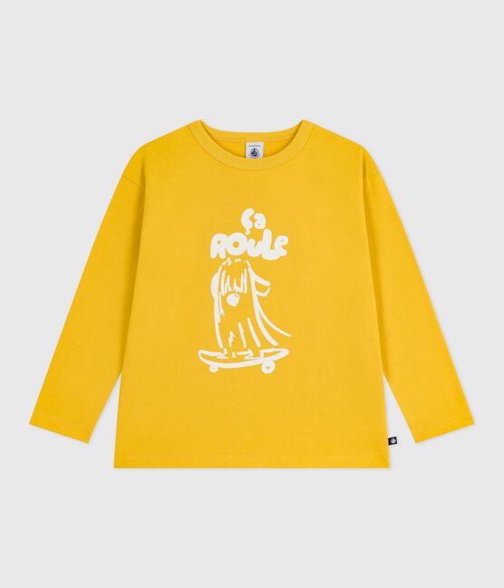 Children's long-sleeved printed cotton T-shirt NAPLES yellow