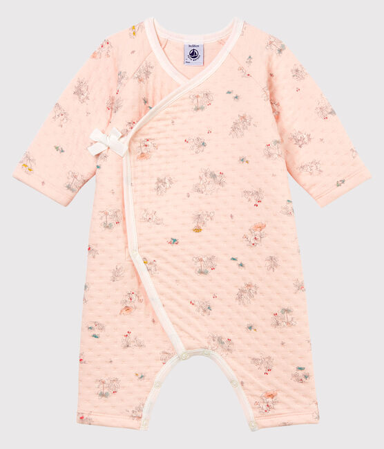 Baby Girls' Tube Knit Sleepsuit FLEUR+FONTAINE pink/MULTICO blue
