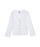 Girl's plain cardigan ECUME white
