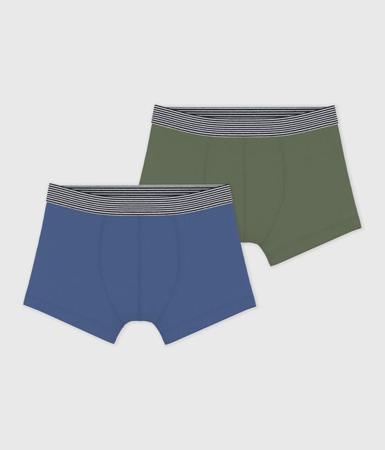 Pack of children's boxers in plain cotton and elastane variante 2