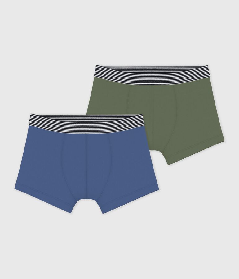 Pack of children's boxers in plain cotton and elastane multicolor